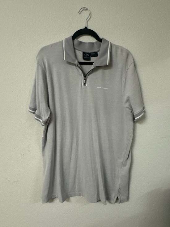 Armani Exchange Other - Armani Exchange Men’s Grey Quarter Zip Polo Shirt Contrast Trim Size XL